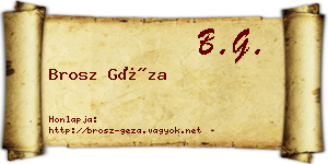 Brosz Géza névjegykártya