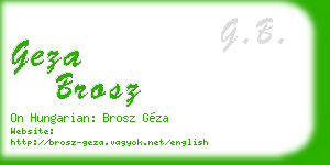 geza brosz business card